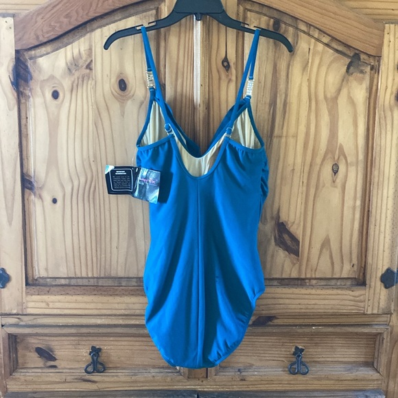 Women Shape FX teal blue one piece swim suit size 16 - NWT - Picture 8 of 13